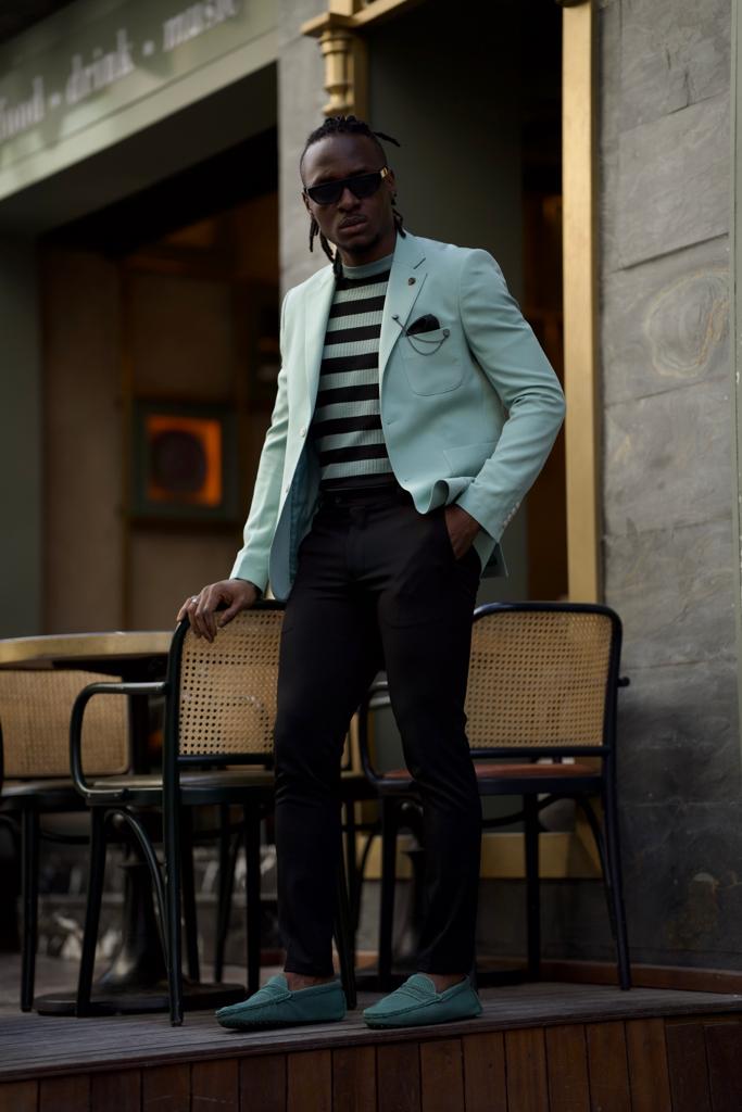 Bag Pocket Detailed Blazer Jacket- Mint