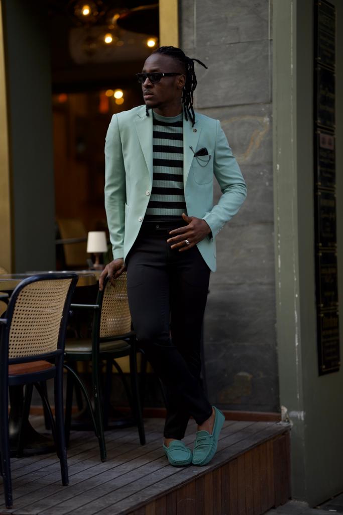 Bag Pocket Detailed Blazer Jacket- Mint