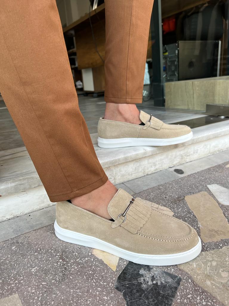 Lars Special Design Suede Beige Casual Shoes - MENSTYLEWITH