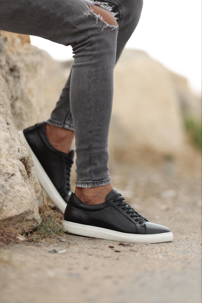 Black Lace Detail Sneakers