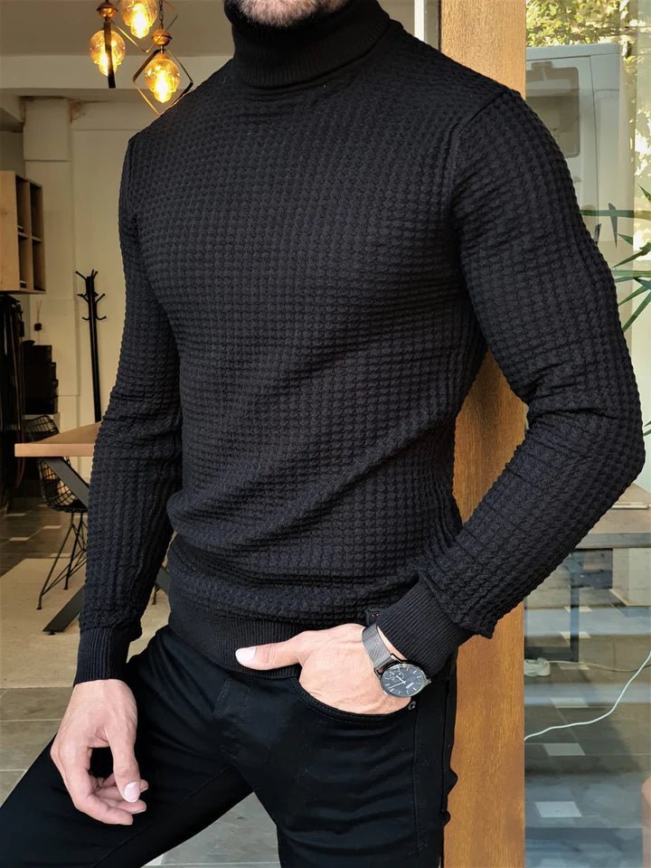 Black Ridged Turtleneck