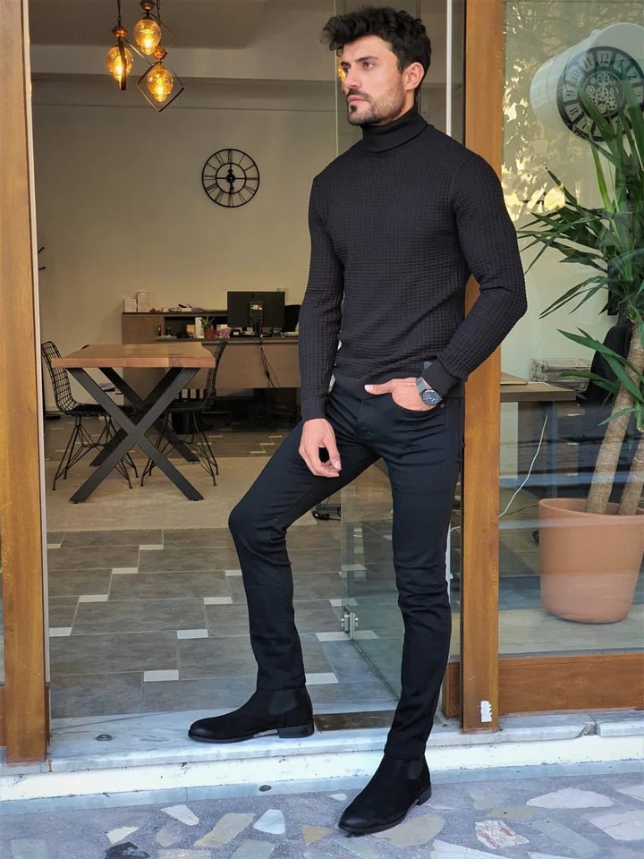 Black Ridged Turtleneck