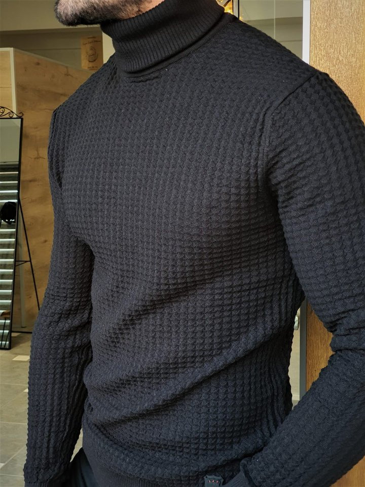 Black Ridged Turtleneck