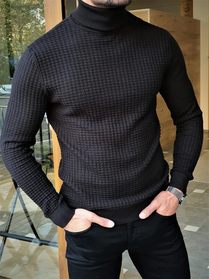 Black Ridged Turtleneck