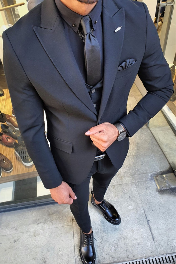 Slim Fit Lycra Vest Suit - MenStyleWith
