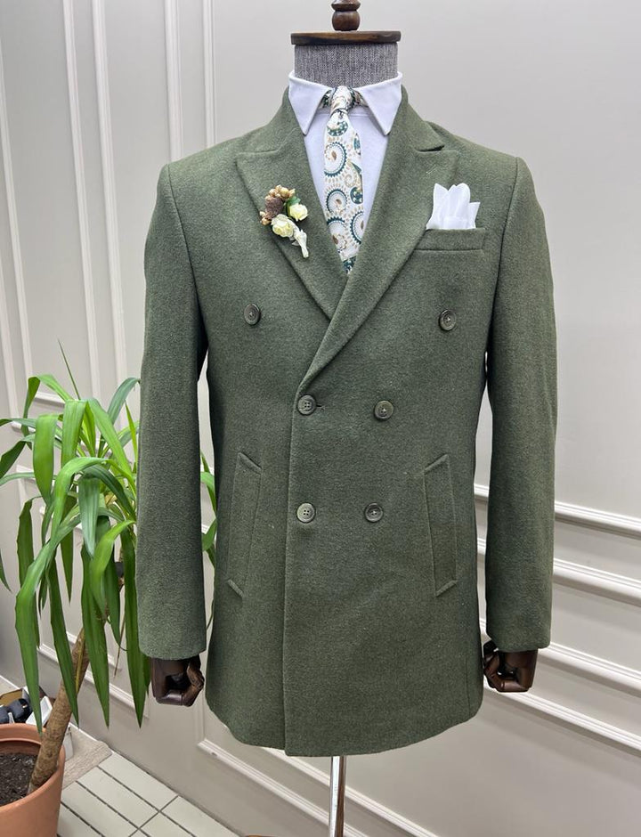 Double-breasted Cachet Coat - Khaki