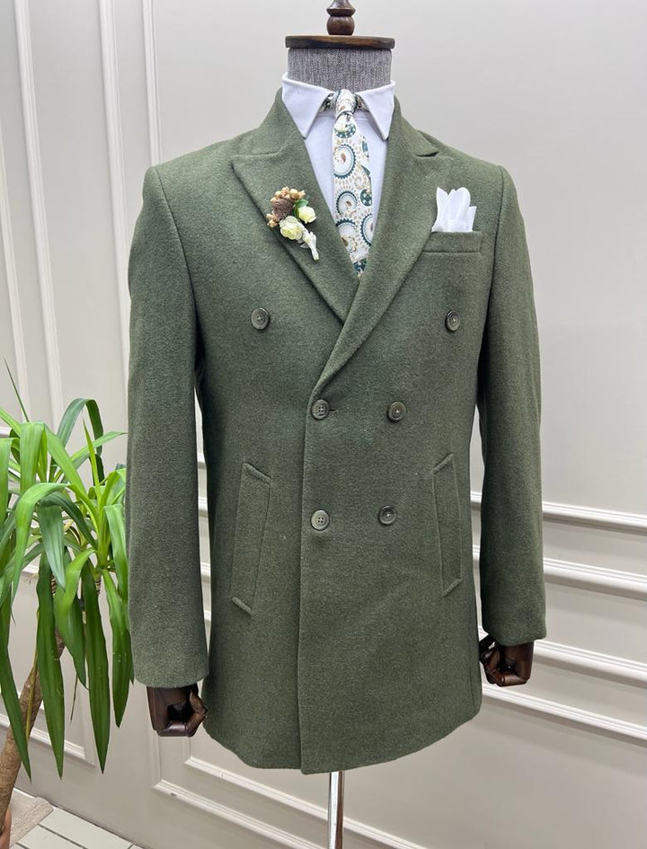 Double-breasted Cachet Coat - Khaki