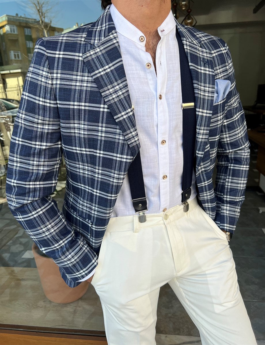 Checkered Double Slit Jacket - MENSTYLEWITH