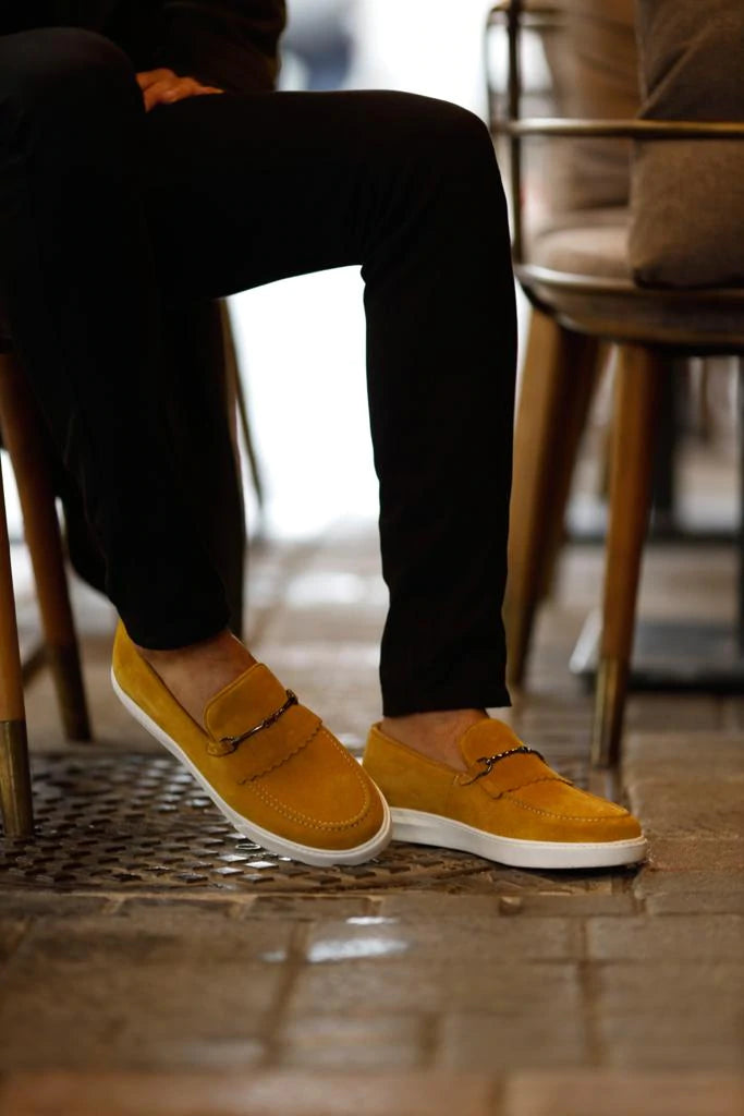 Lars Special Edition Iron Detailed Yellow Shoes - MENSTYLEWITH