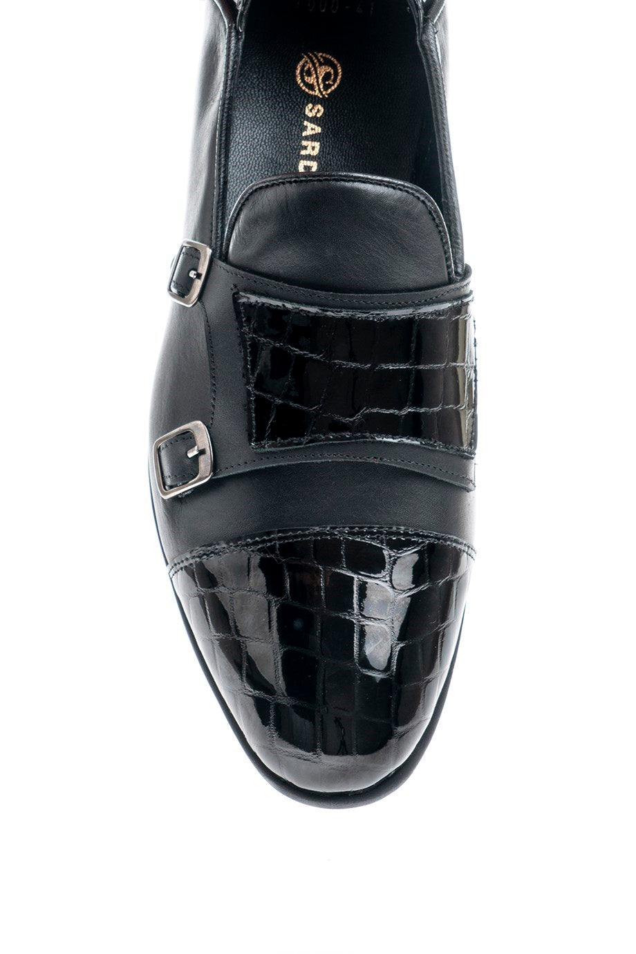 Croco Detail Double Buckled Loafer - MENSTYLEWITH