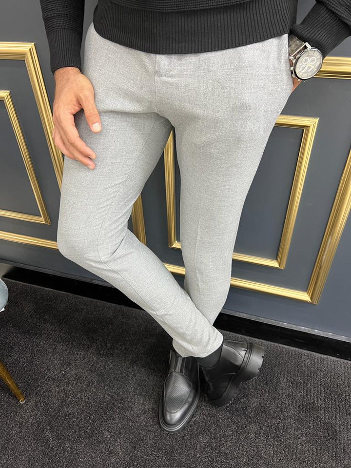 Rope Detailed Fabric Trouser - Grey