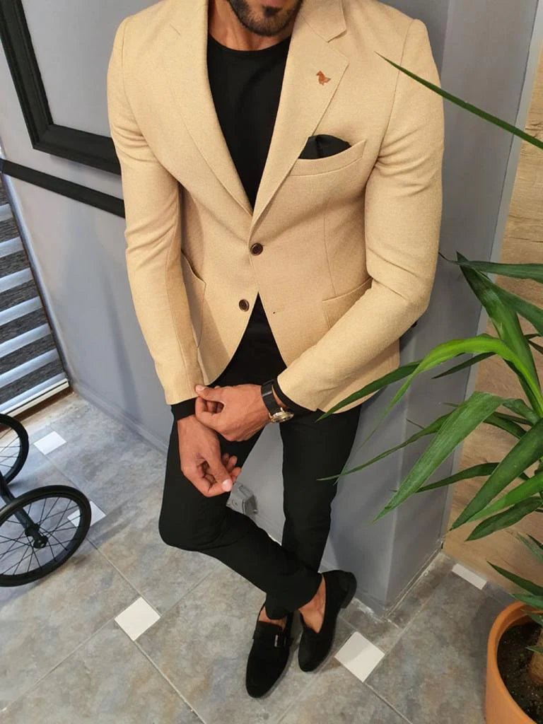 Slim Fit Beige Blazer