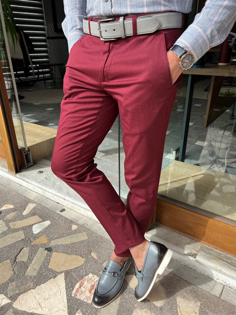 Slim Fit Side Pocket Linen Trousers - MENSTYLEWITH