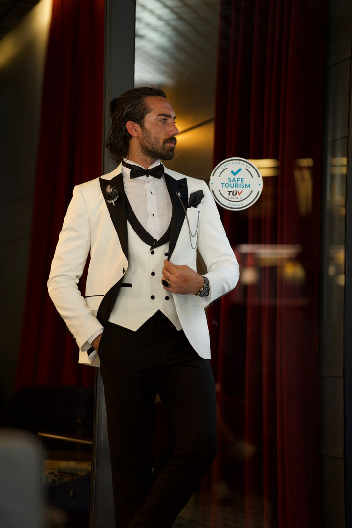 Slim Fit White Tuxedo