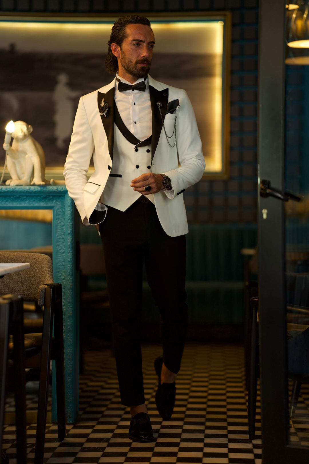 Slim Fit White Tuxedo