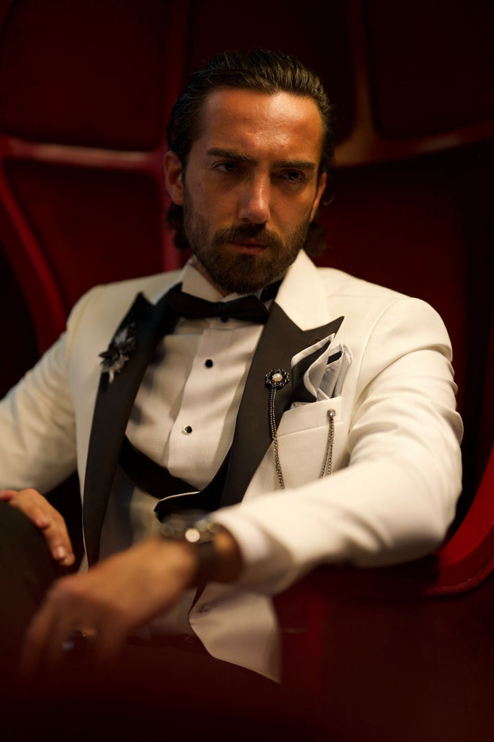 Slim Fit White Tuxedo