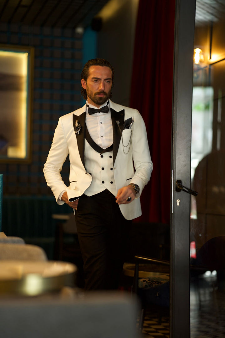 Slim Fit White Tuxedo