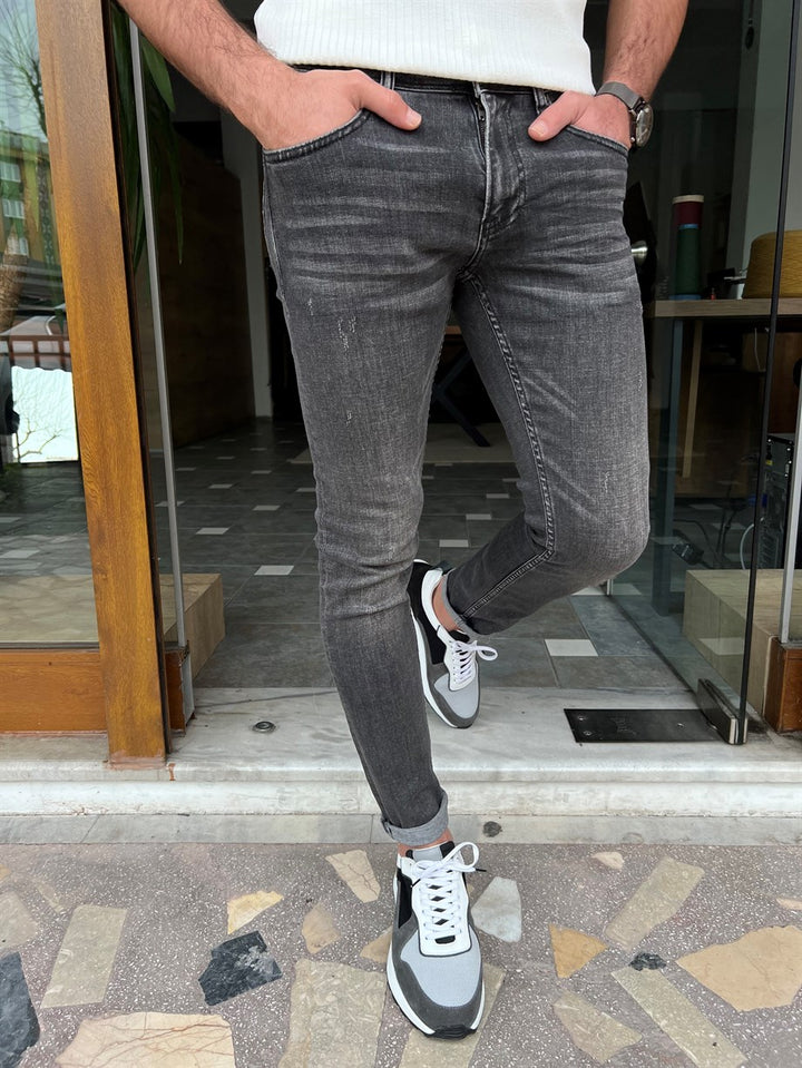 Grinding Slim Fit Jeans - MENSTYLEWITH