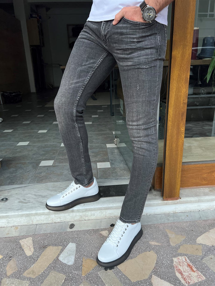 Grinding Slim Fit Jeans - MENSTYLEWITH