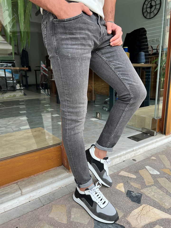 Grinding Slim Fit Jeans - MENSTYLEWITH