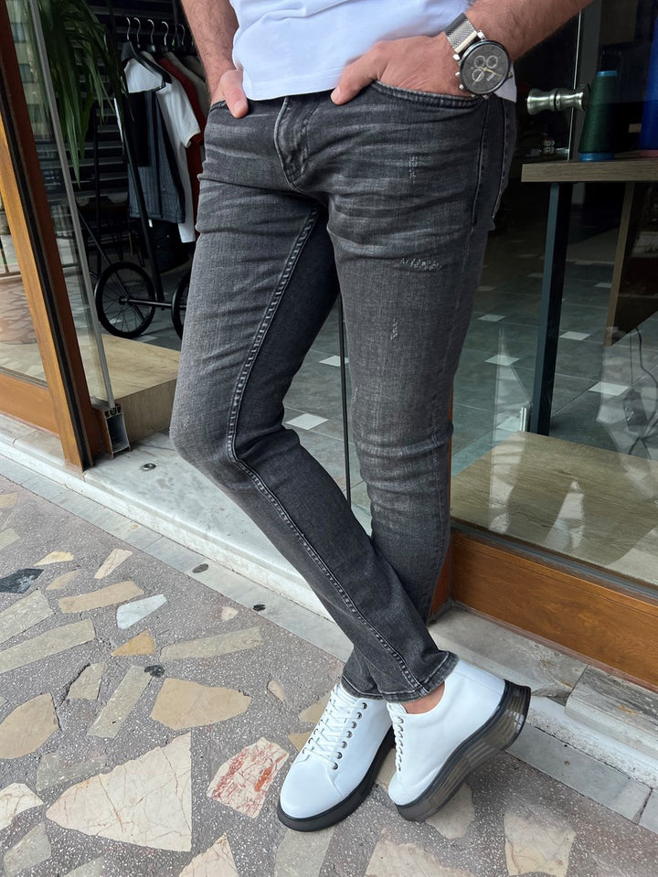 Grinding Slim Fit Jeans - MENSTYLEWITH