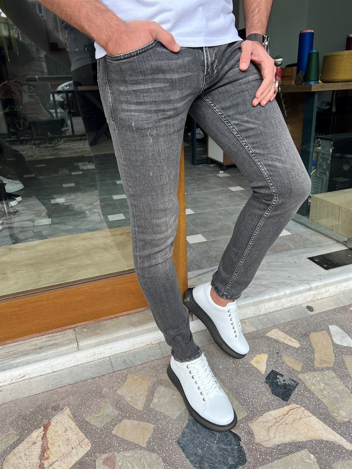 Grinding Slim Fit Jeans - MENSTYLEWITH