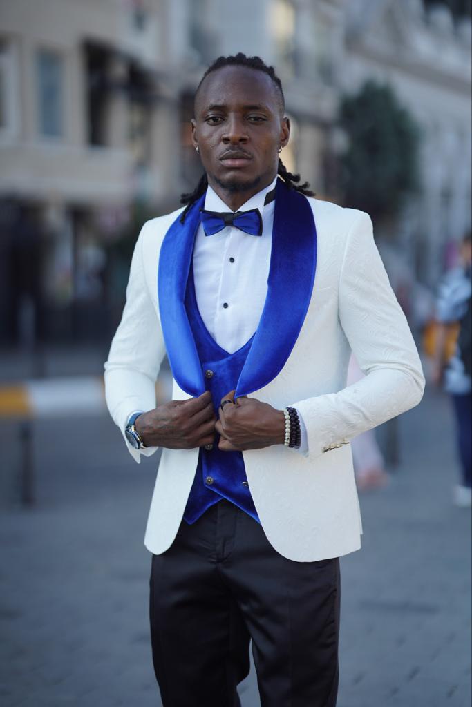 White  Custom Design Tuxedo Suit